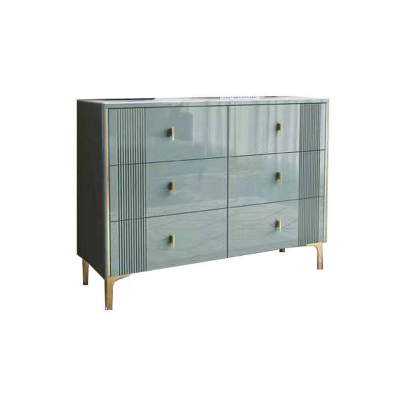 Classic Glam Double Dresser Stone Horizontal Storage Chest with Drawers for Bedroom