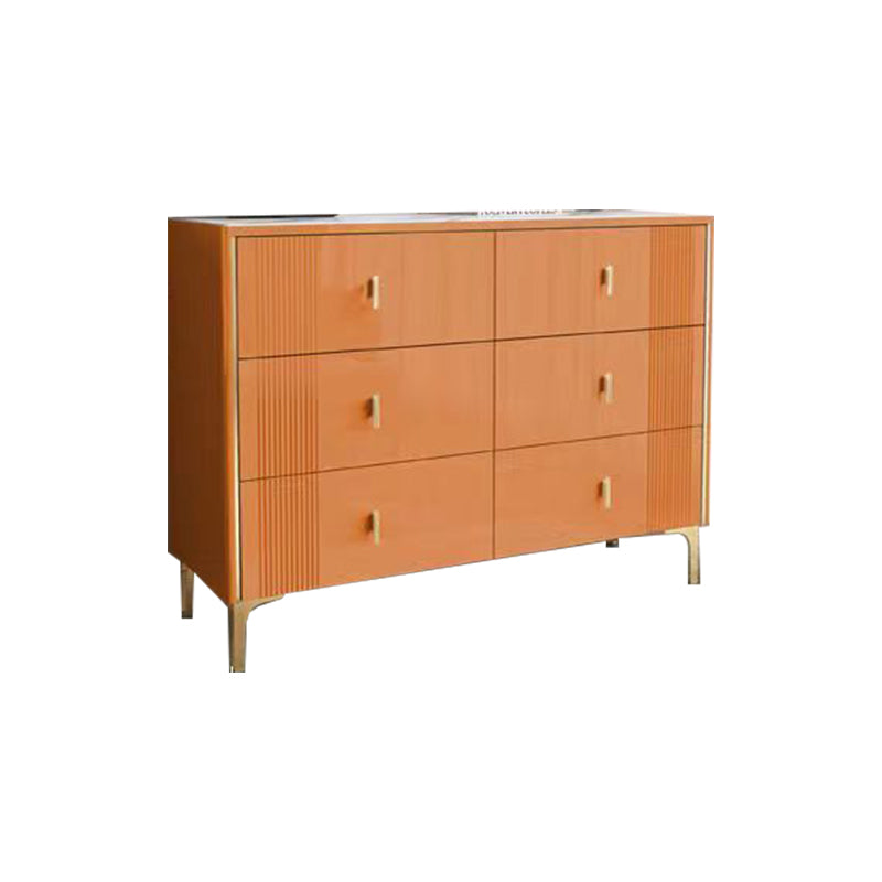 Classic Glam Double Dresser Stone Horizontal Storage Chest with Drawers for Bedroom