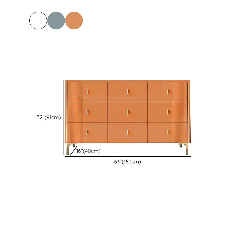 Classic Glam Double Dresser Stone Horizontal Storage Chest with Drawers for Bedroom