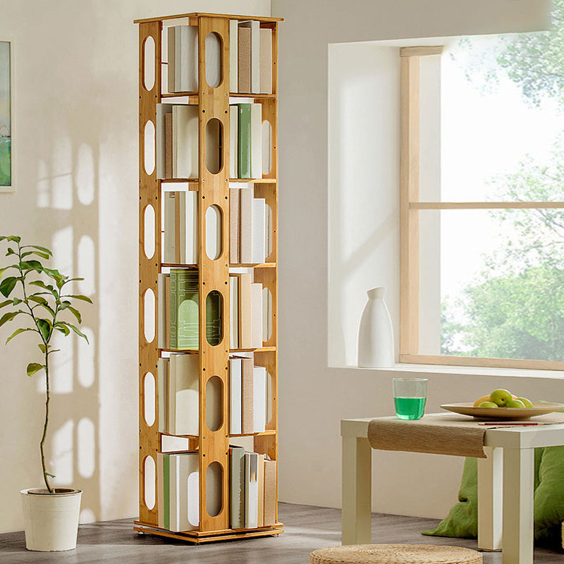 Modern Open Back Vertical Bookshelf Engineered Wood Bookcase for Study Room
