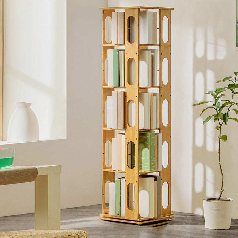 Modern Open Back Vertical Bookshelf Engineered Wood Bookcase for Study Room