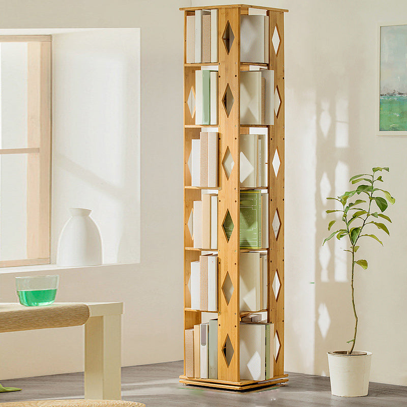 Modern Open Back Vertical Bookshelf Engineered Wood Bookcase for Study Room