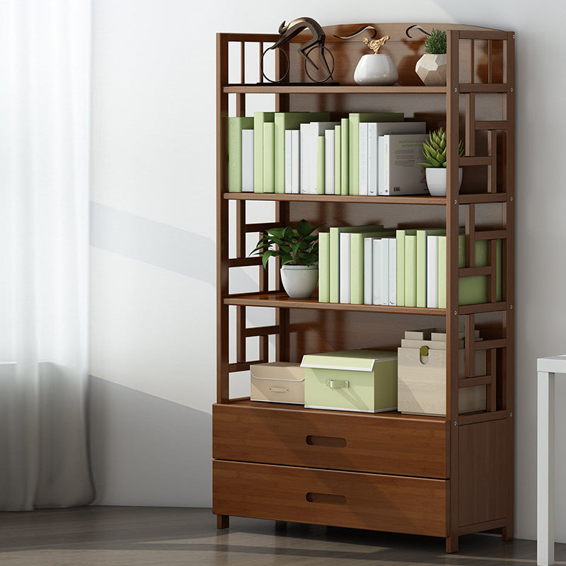Closed Back Standard Bookshelf Engineered Wood Bookcase with Rectangular Shelves