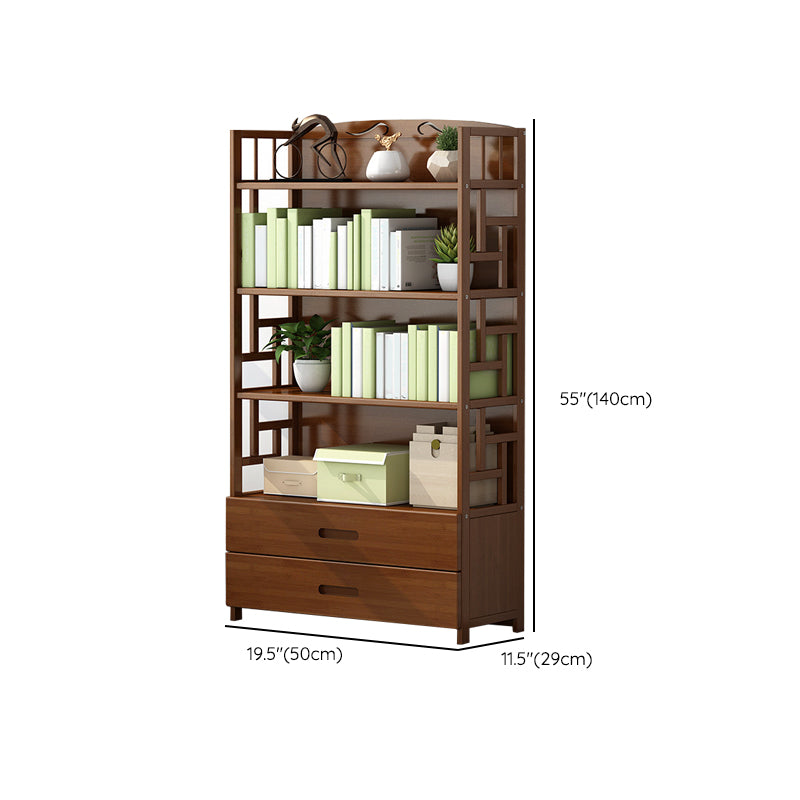 Closed Back Standard Bookshelf Engineered Wood Bookcase with Rectangular Shelves