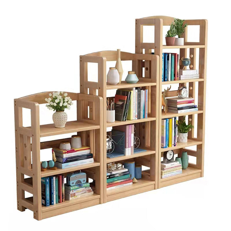 Modern Open Back Standard Bookshelf Wooden Bookcase with Shelves for Study Room