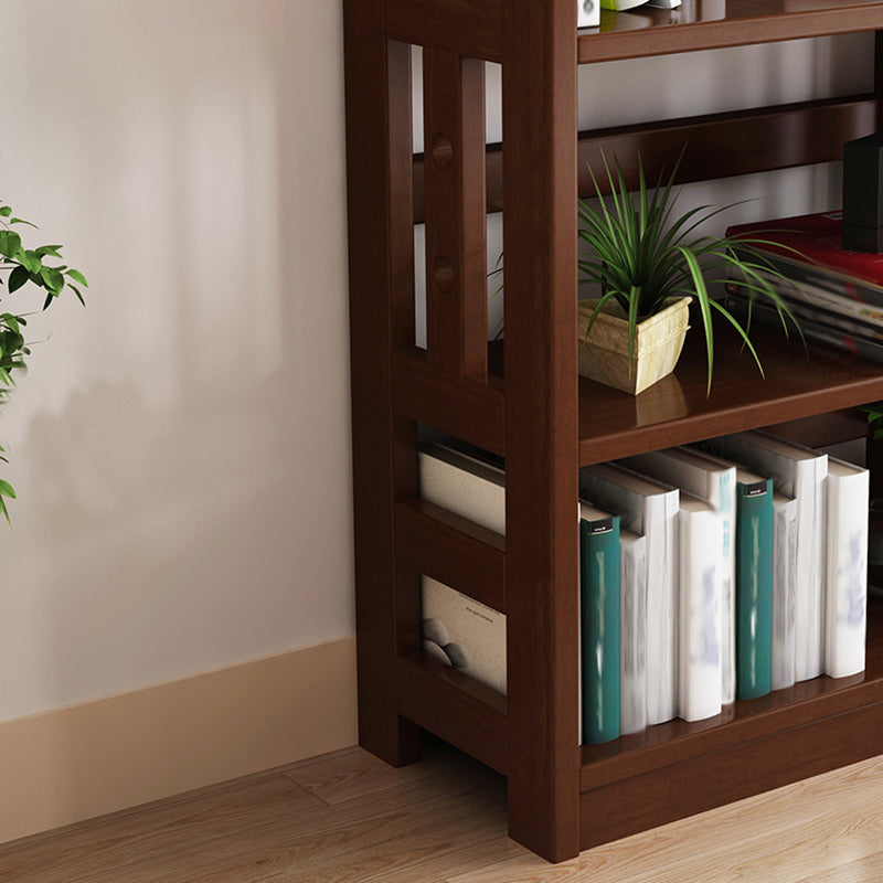Modern Open Back Standard Bookshelf Wooden Bookcase with Shelves for Study Room