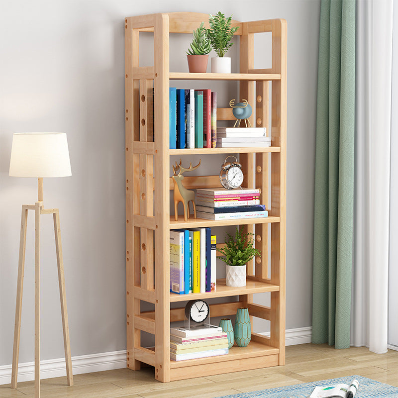 Modern Open Back Standard Bookshelf Wooden Bookcase with Shelves for Study Room