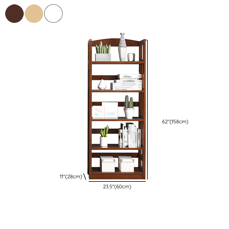 Modern Open Back Standard Bookshelf Wooden Bookcase with Shelves for Study Room