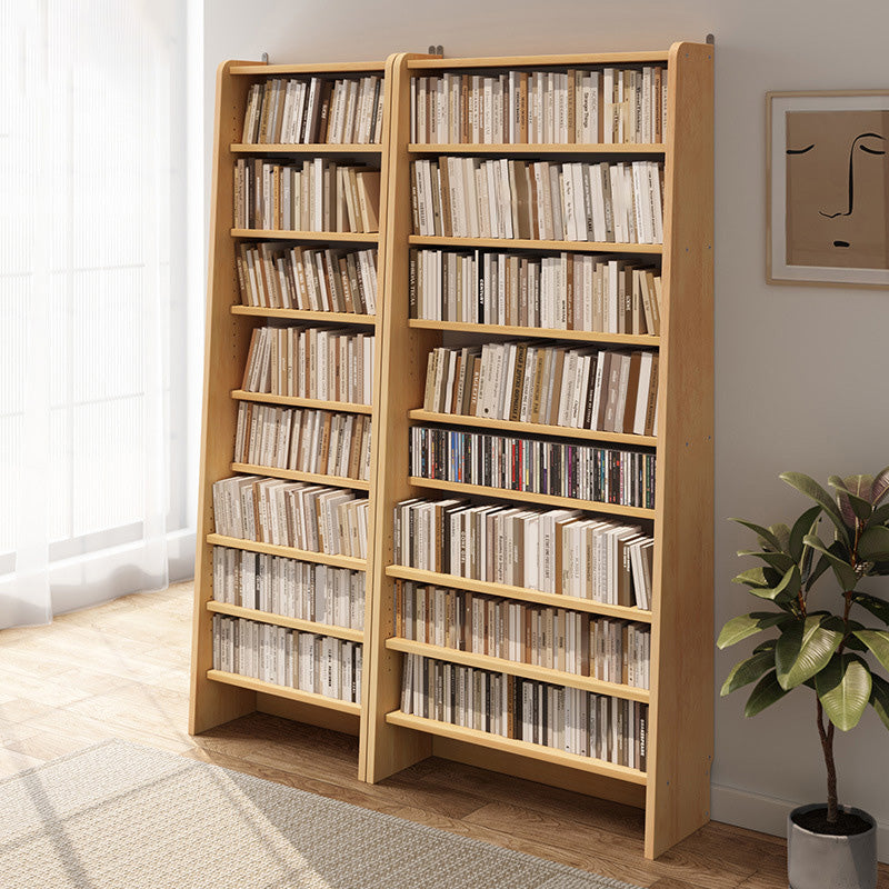 Modern Style Open Back Bookshelf Ladder Wooden Bookcase with Shelves