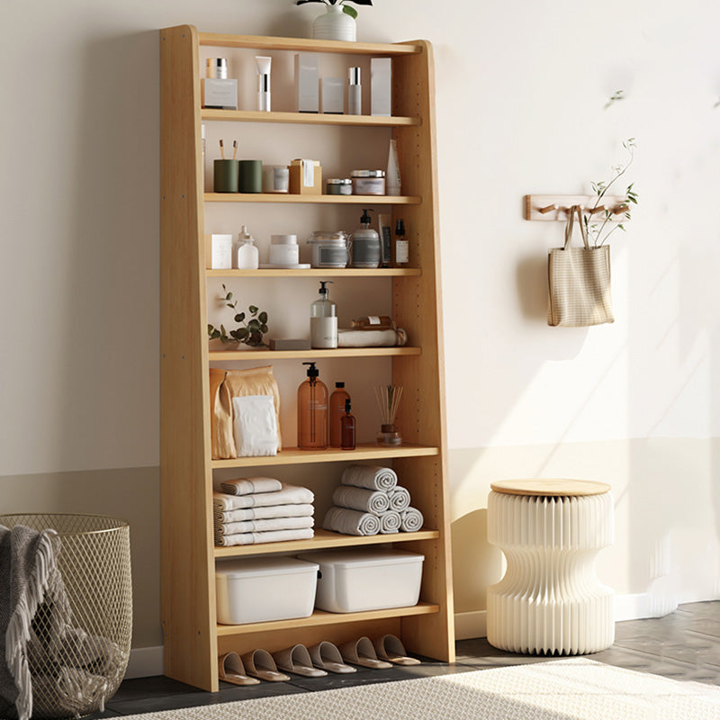 Modern Style Open Back Bookshelf Ladder Wooden Bookcase with Shelves