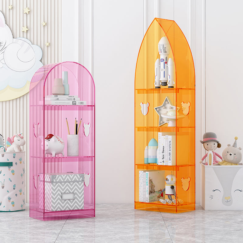 Closed Back Standard Bookshelf Acrylic Bookcase with Rectangular Shelves for Study Room