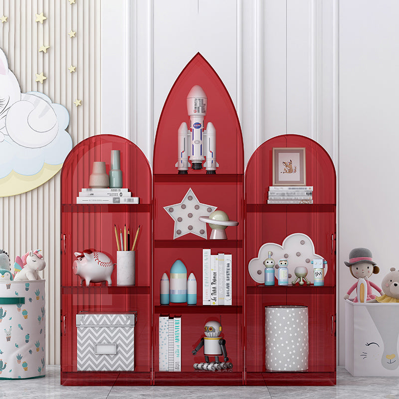 Closed Back Standard Bookshelf Acrylic Bookcase with Rectangular Shelves for Study Room