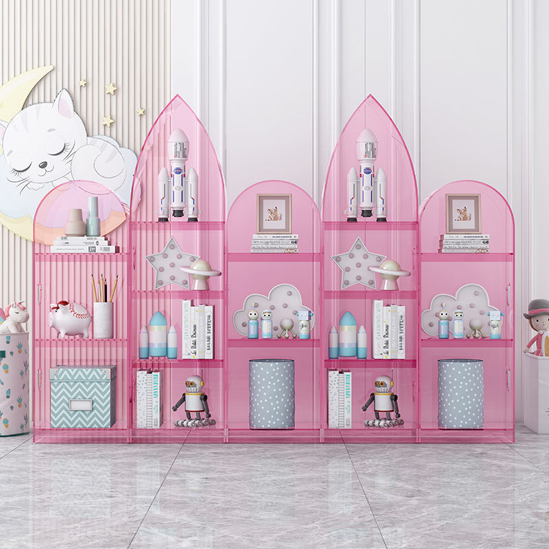 Closed Back Standard Bookshelf Acrylic Bookcase with Rectangular Shelves for Study Room