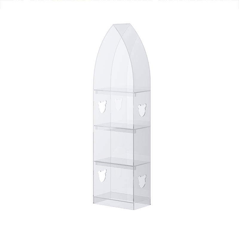 Closed Back Standard Bookshelf Acrylic Bookcase with Rectangular Shelves for Study Room