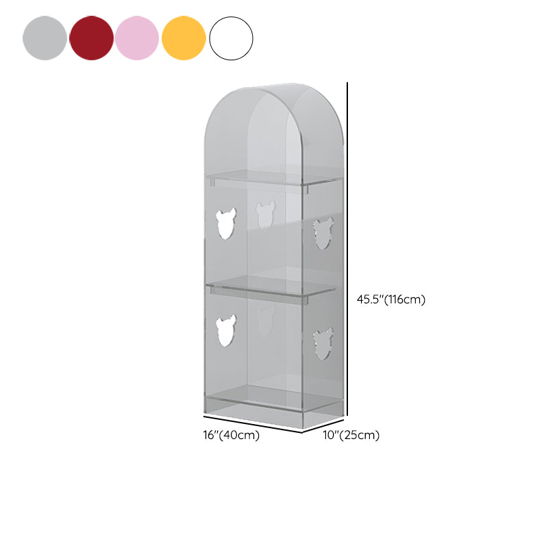 Closed Back Standard Bookshelf Acrylic Bookcase with Rectangular Shelves for Study Room