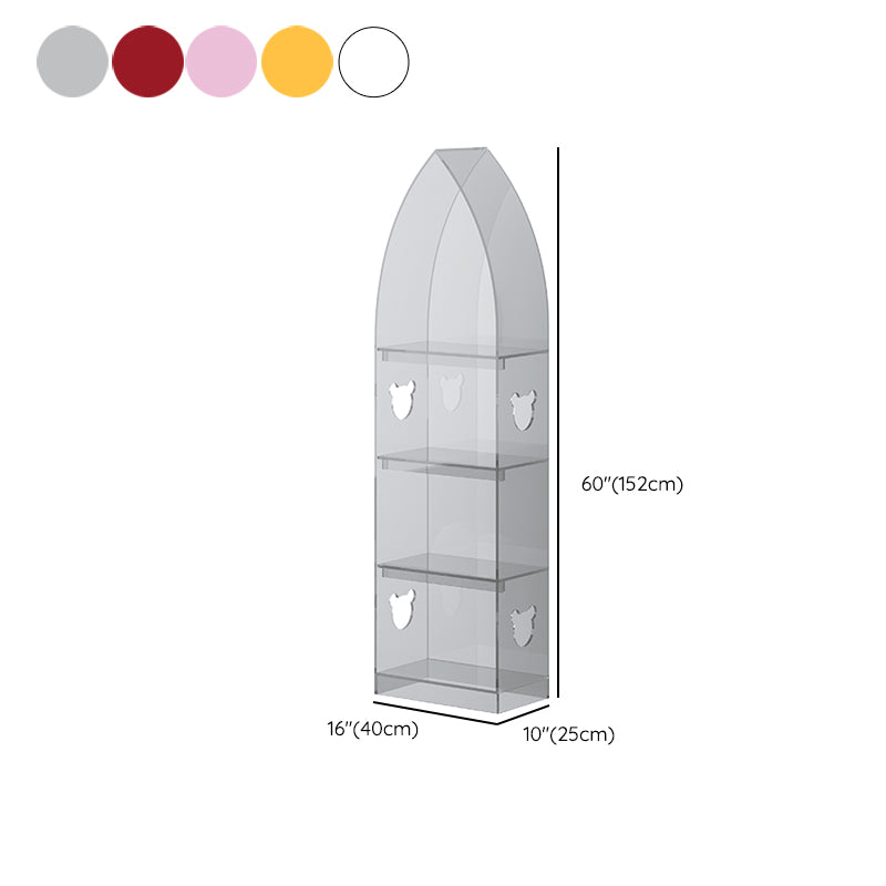 Closed Back Standard Bookshelf Acrylic Bookcase with Rectangular Shelves for Study Room