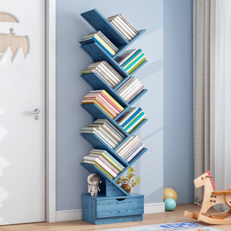 Open Back Vertical Bookshelf Engineered Wood Bookcase for Study Room