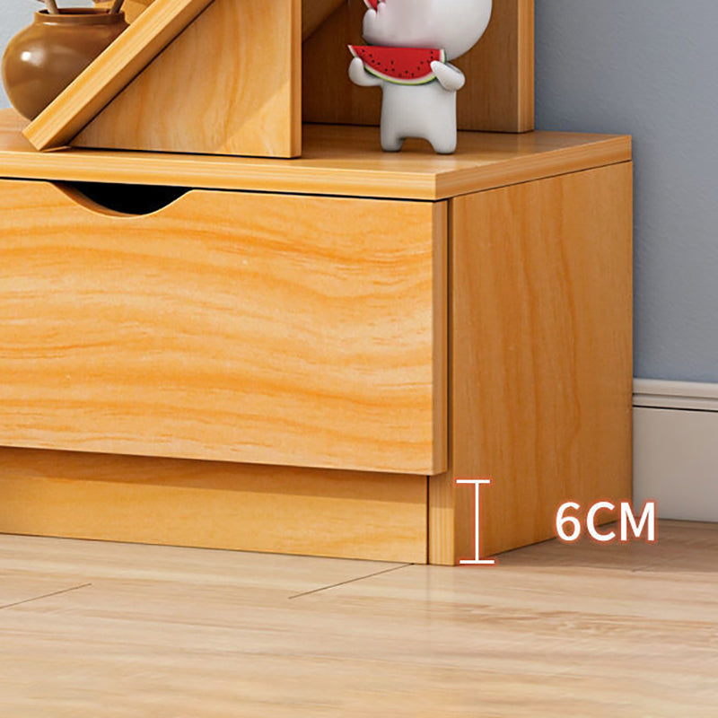 Open Back Vertical Bookshelf Engineered Wood Bookcase for Study Room