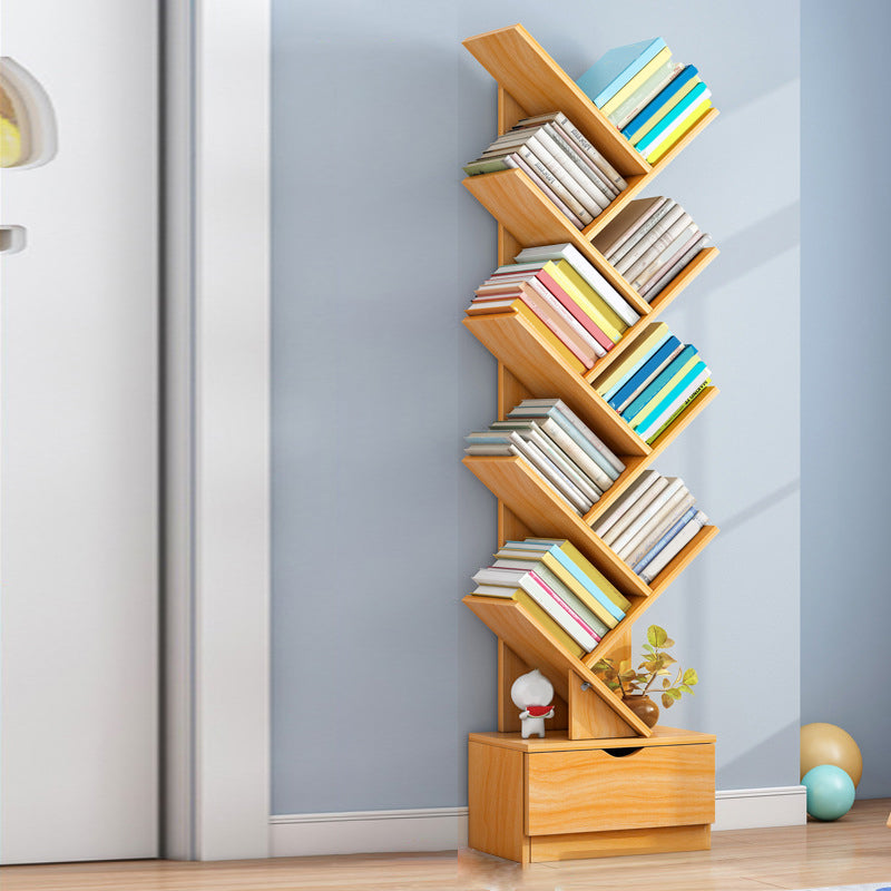 Open Back Vertical Bookshelf Engineered Wood Bookcase for Study Room