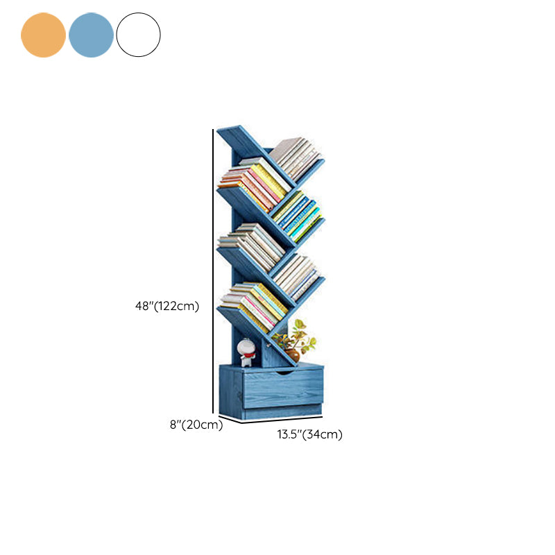 Open Back Vertical Bookshelf Engineered Wood Bookcase for Study Room