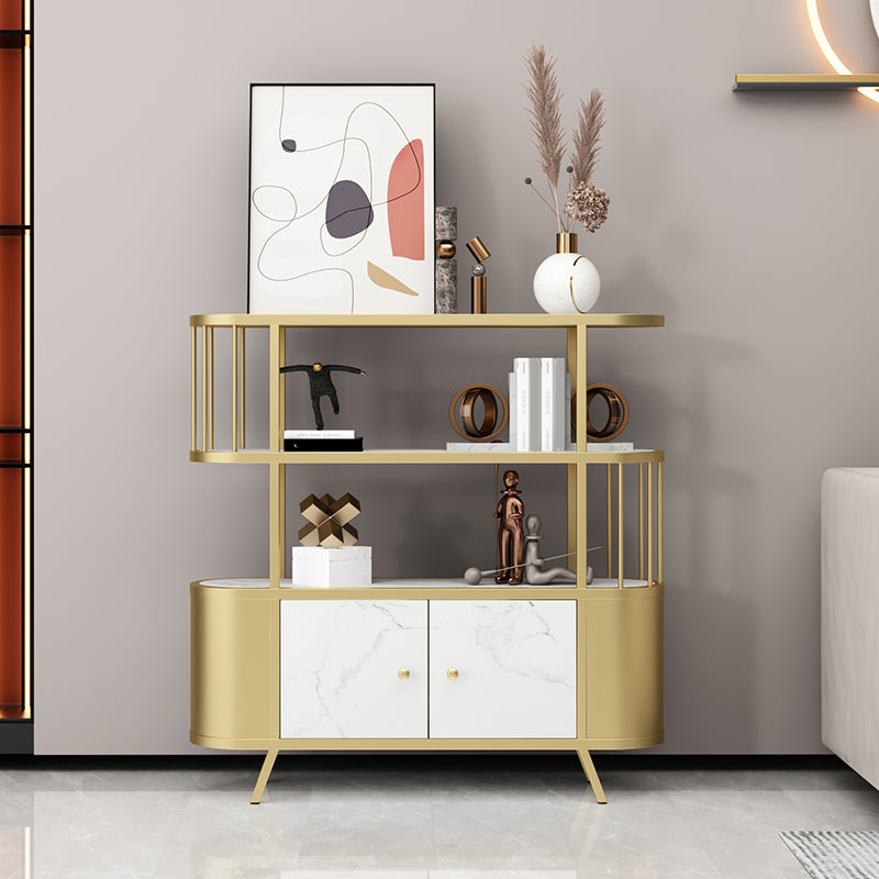 Modern Style Bookshelf Open Back Metal Bookcase for Study Room