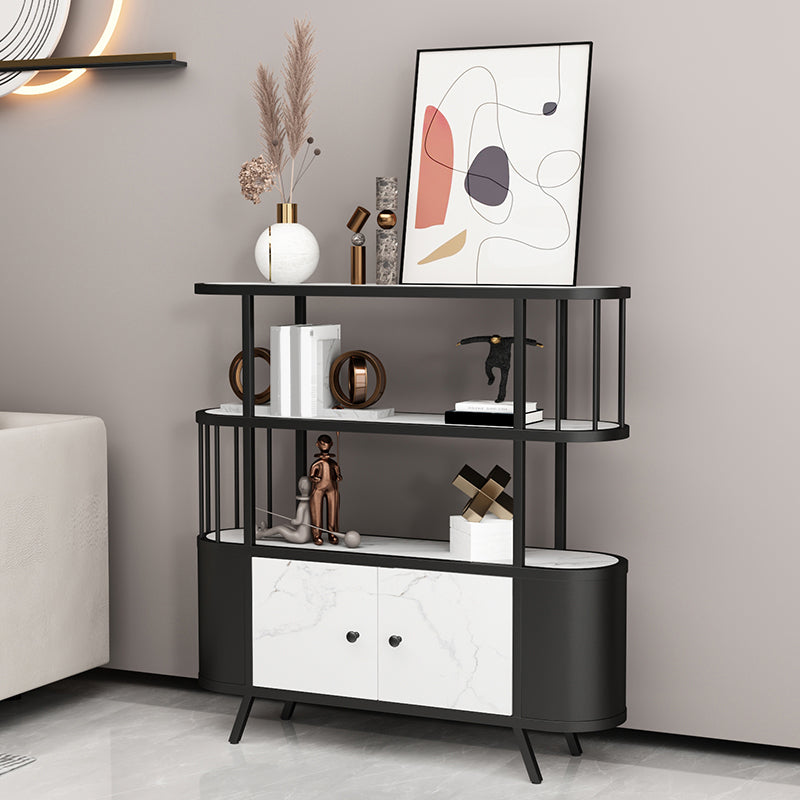 Modern Style Bookshelf Open Back Metal Bookcase for Study Room