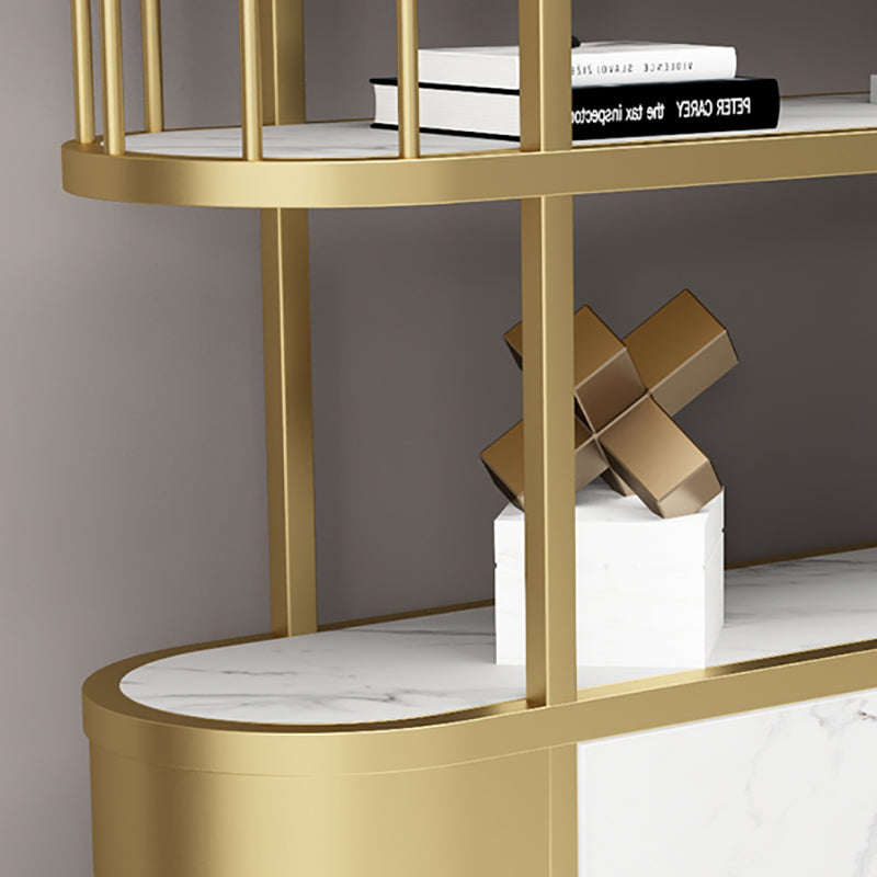 Modern Style Bookshelf Open Back Metal Bookcase for Study Room