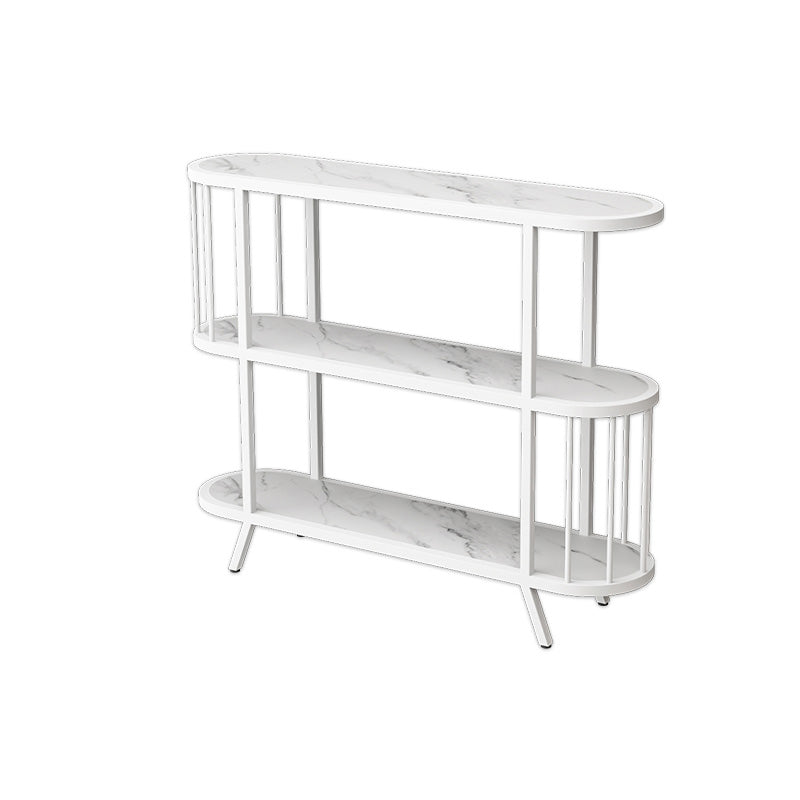 Modern Open Back Standard Bookshelf Metal Bookcase with Shelves for Study Room