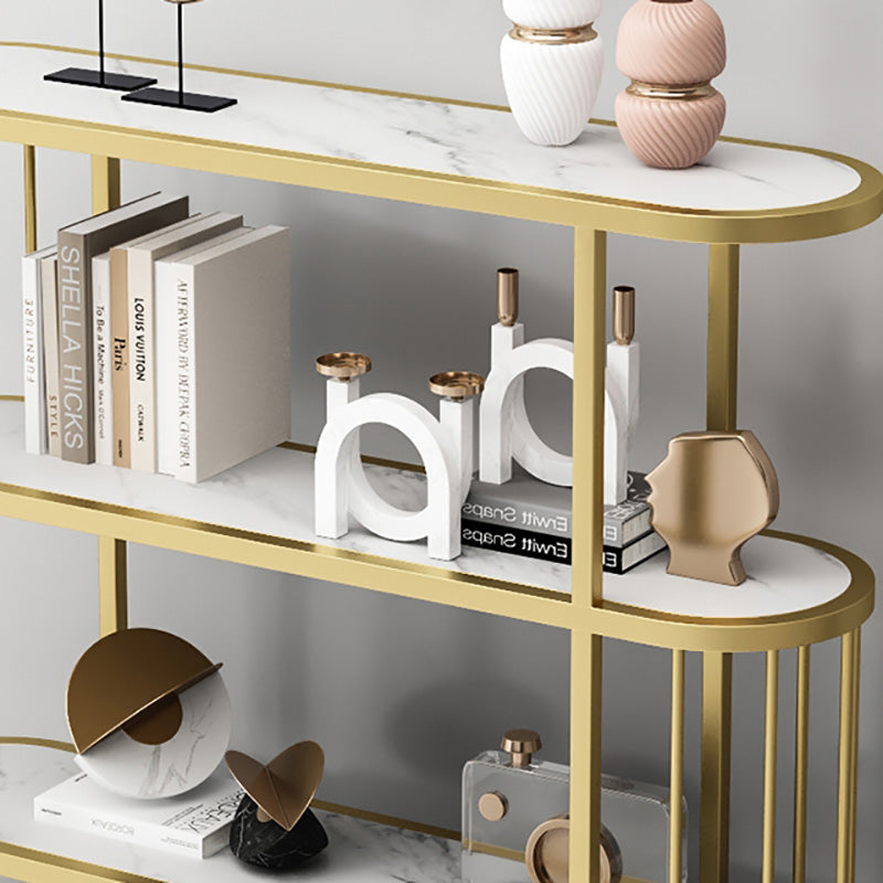 Modern Open Back Standard Bookshelf Metal Bookcase with Shelves for Study Room