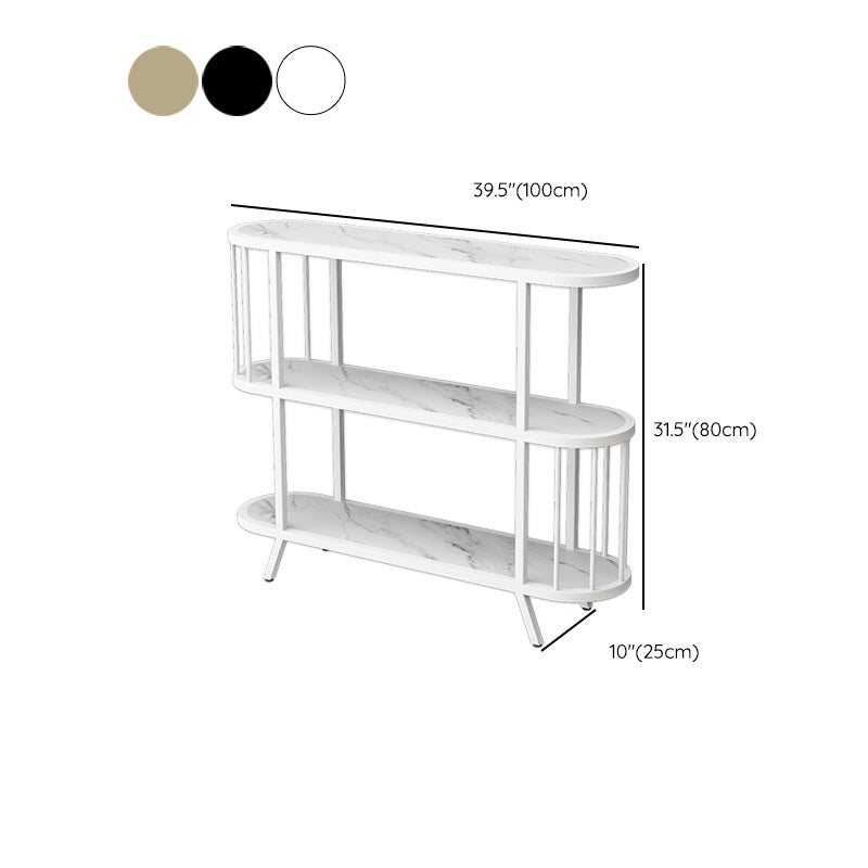 Modern Open Back Standard Bookshelf Metal Bookcase with Shelves for Study Room