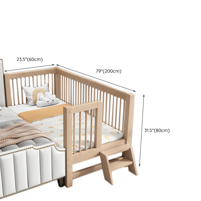 Solid Wood Crib 2-in-1 Convertible Crib with Mattress and Guardrails