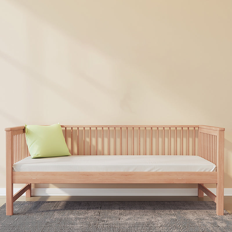 31.49" Tall Nursery Crib in Natural Baby Crib with Guardrails