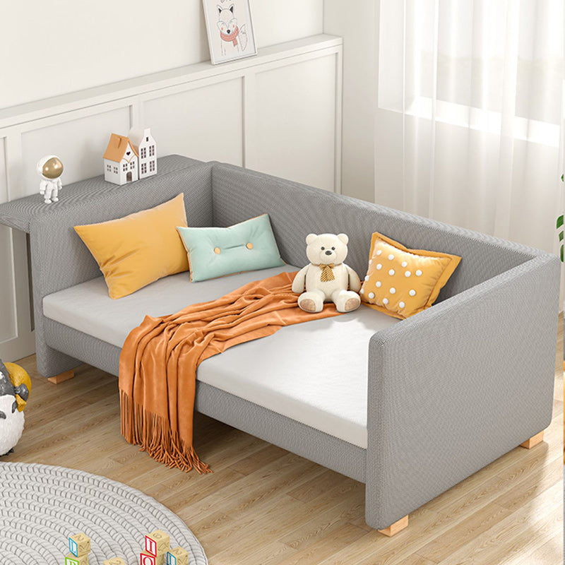 Scandinavian Nursery Crib Grey Purple Baby Crib with Guardrail