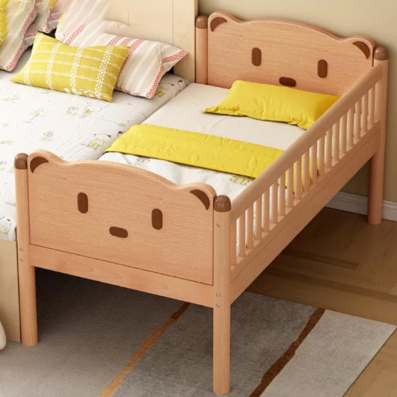 Scandinavian Nursery Crib Washed Natural Baby Crib with Guardrail