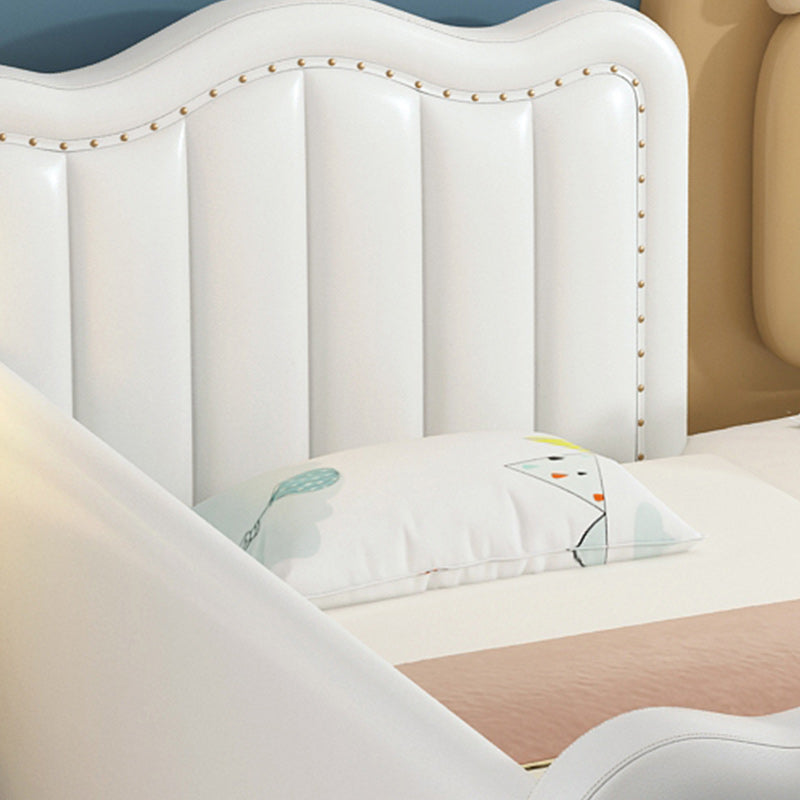 Modern Grey Nursery Crib Wooden Upholstered Rectangle Baby Crib