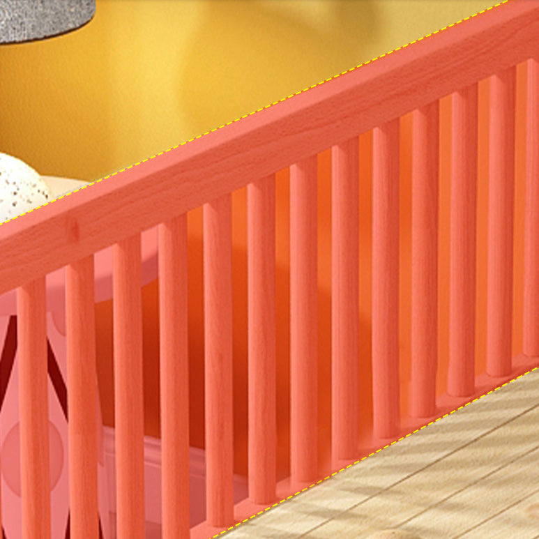 Wood Baby Crib Farmhouse Nursery Bed with Mattress and Guardrail