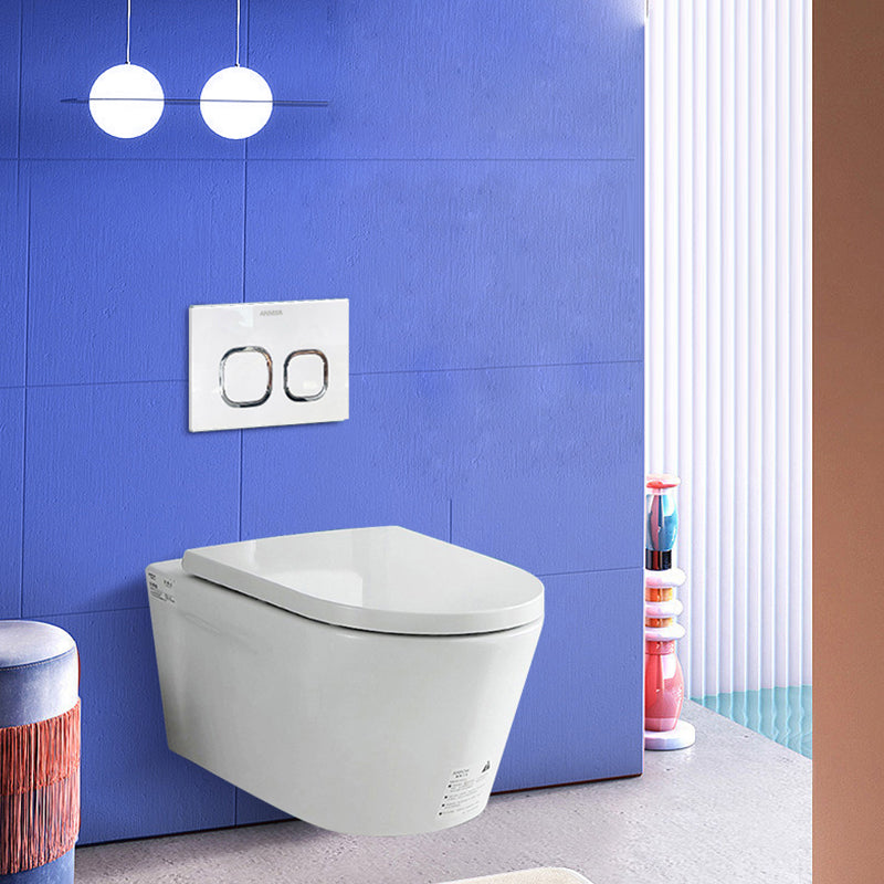 Modern White Ceramic Flush Toilet Wall Mount Urine Toilet with Seat for Bathroom