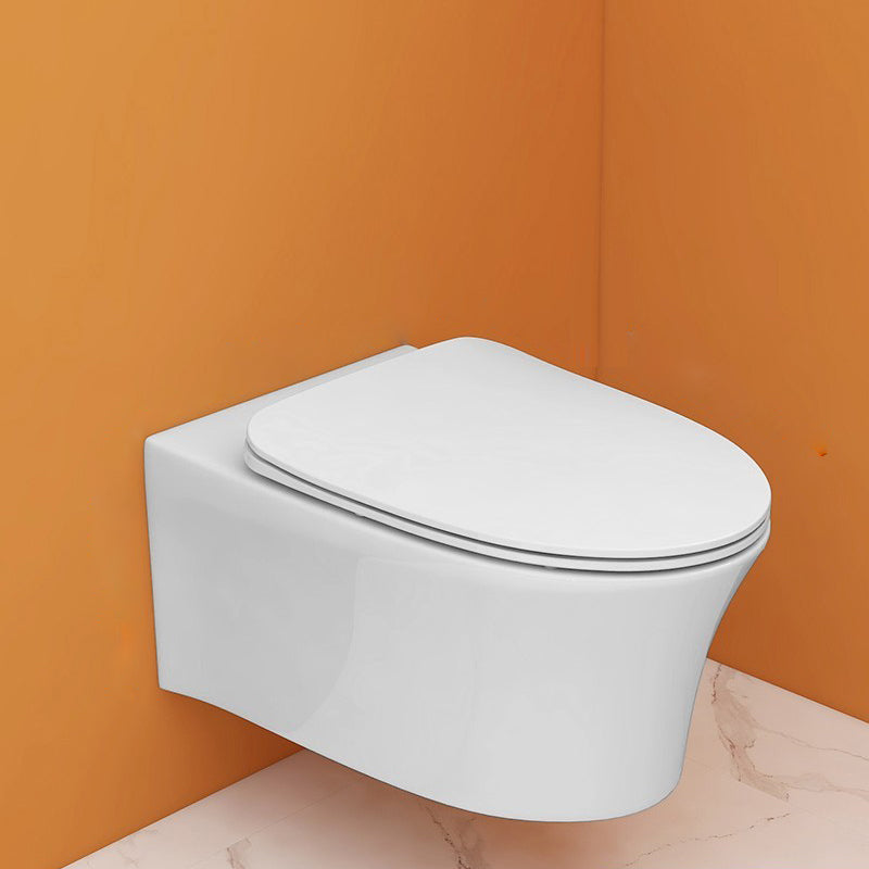 Modern White Ceramic Flush Toilet Wall Mount Urine Toilet with Seat for Bathroom