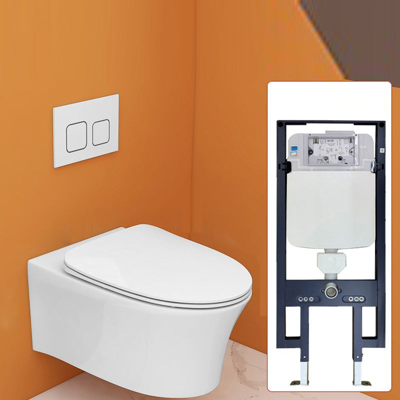 Modern White Ceramic Flush Toilet Wall Mount Urine Toilet with Seat for Bathroom