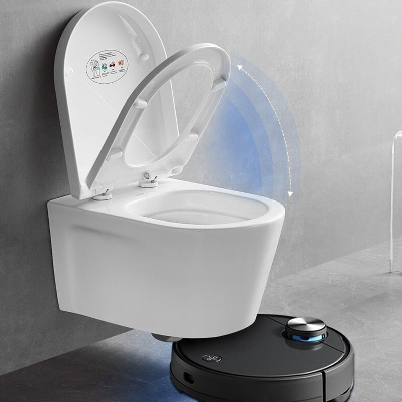 Modern White Ceramic Flush Toilet Wall Mount Urine Toilet with Seat for Bathroom