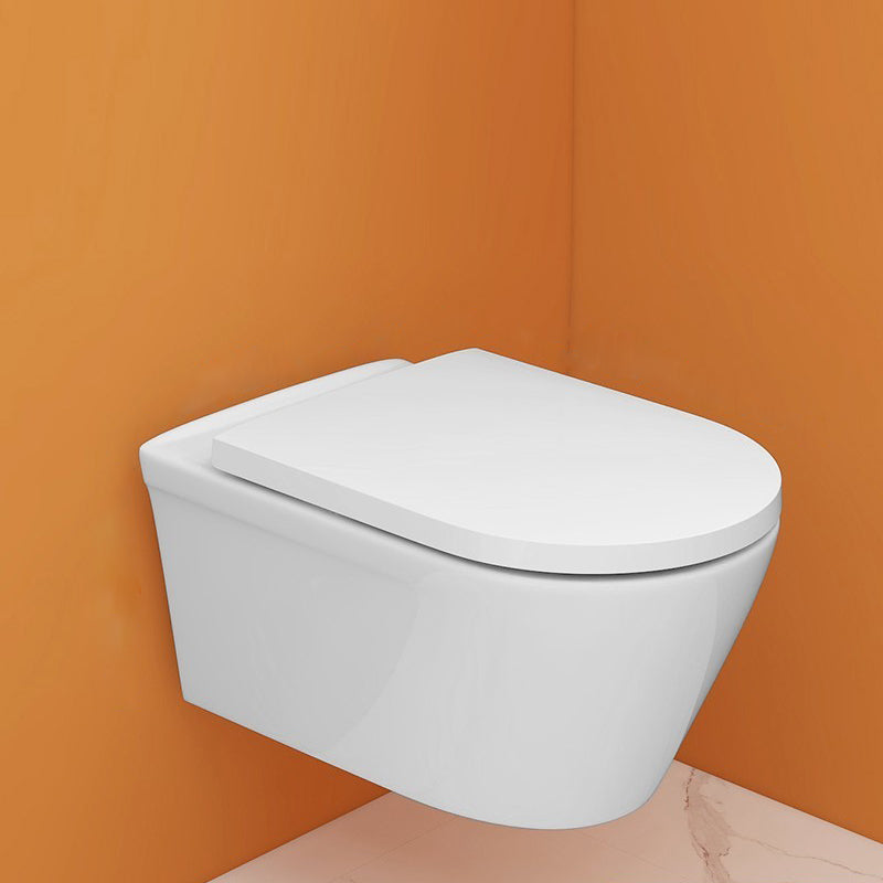 Modern White Ceramic Flush Toilet Wall Mount Urine Toilet with Seat for Bathroom