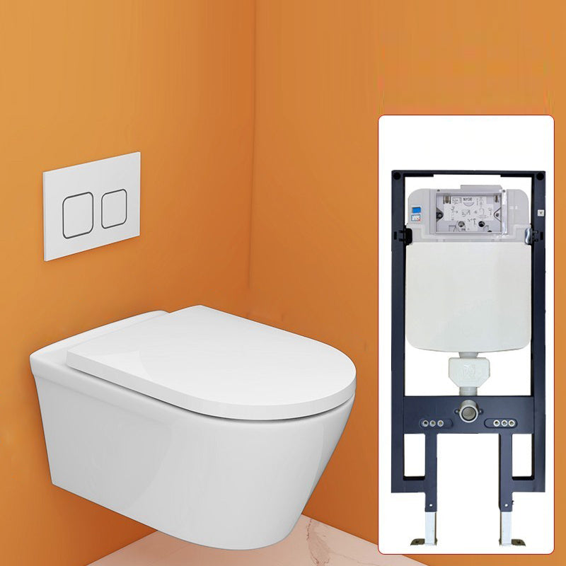 Modern White Ceramic Flush Toilet Wall Mount Urine Toilet with Seat for Bathroom