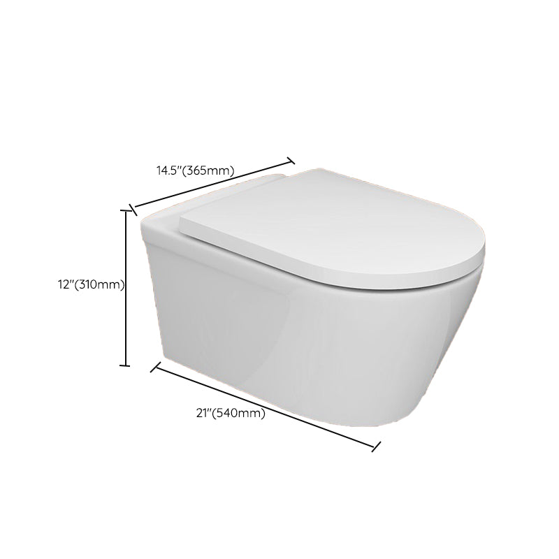 Modern White Ceramic Flush Toilet Wall Mount Urine Toilet with Seat for Bathroom