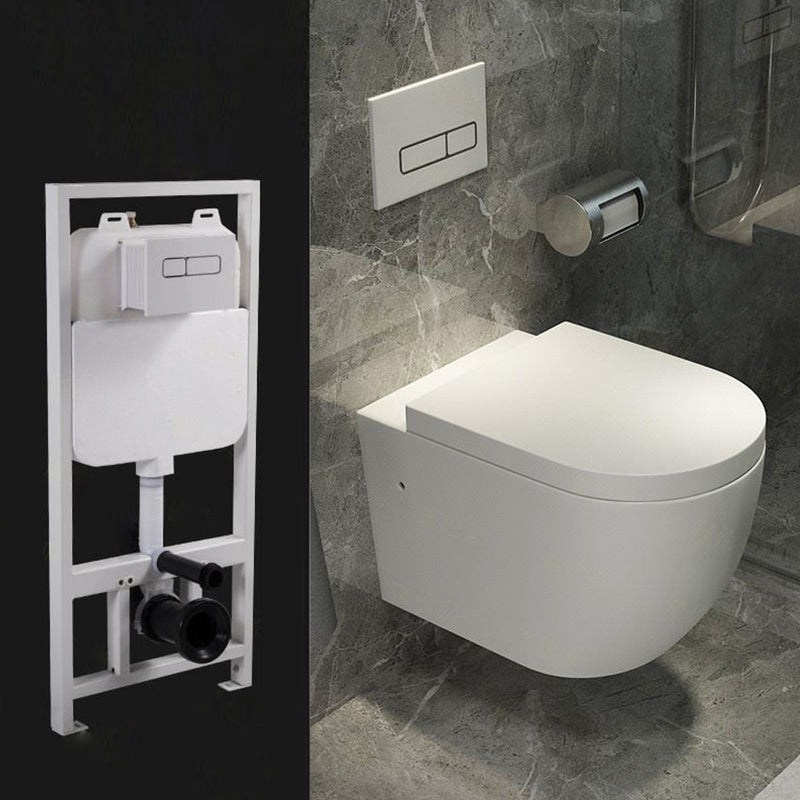 Modern White Ceramic Flush Toilet Wall Mount Urine Toilet with Seat for Washroom