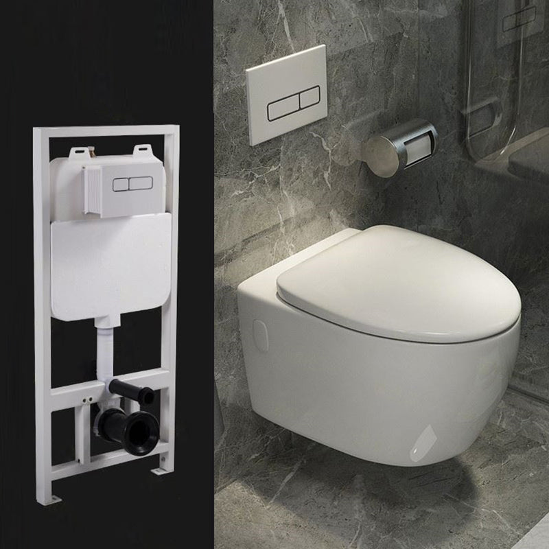 Modern White Ceramic Flush Toilet Wall Mount Urine Toilet with Seat for Washroom
