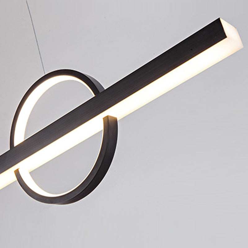 Black Metal Ceiling Light Modernism LED Kitchen Island Lighting for Home