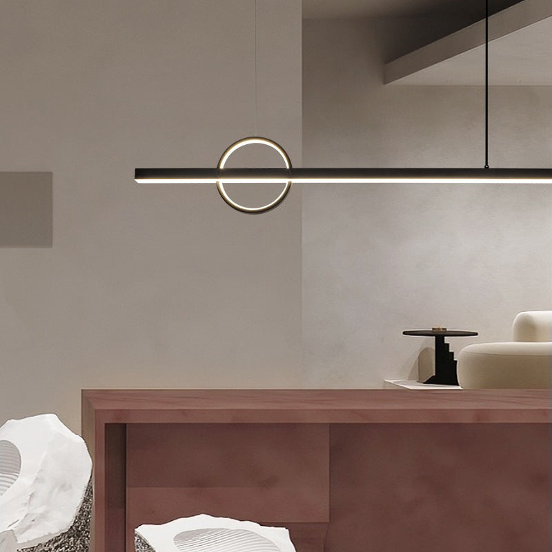 Black Metal Ceiling Light Modernism LED Kitchen Island Lighting for Home