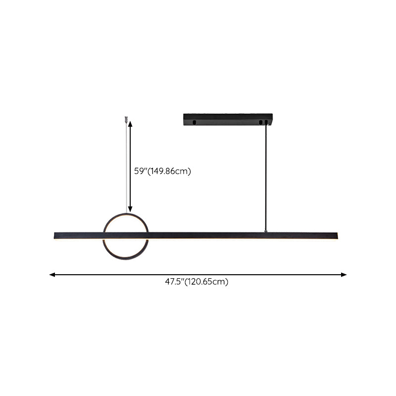 Black Metal Ceiling Light Modernism LED Kitchen Island Lighting for Home