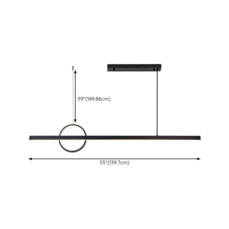 Black Metal Ceiling Light Modernism LED Kitchen Island Lighting for Home