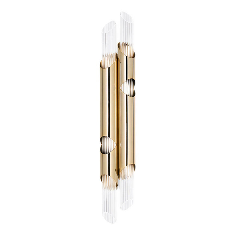 Linear Shape Metal Vanity Light Modern Style Multi Lights Vanity Light Fixture in Gold